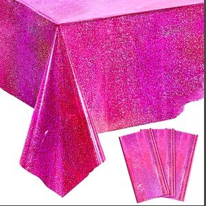 NWT 3Pk Pink Holographic Table Cloths